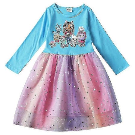 Gabby Cats Baby Jentekjoler Barn Gabbys Dukkehus Klær Karneval Cosplay Kostyme Barn Langermet Hverdagskjole Med Veske