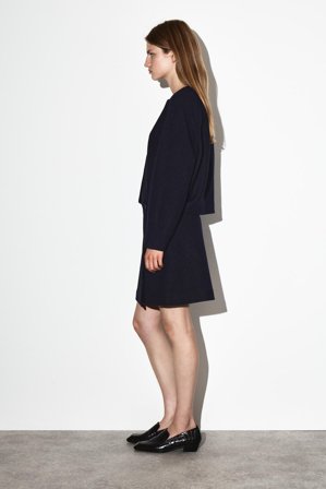 COS Femme Mini-Jupe En Laine Mérinos Bouillie in Bleu