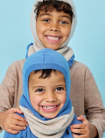 Copenhagen Colors Lt. Knitted Merino Balaclava With Frill - Beige - 9M/3Y