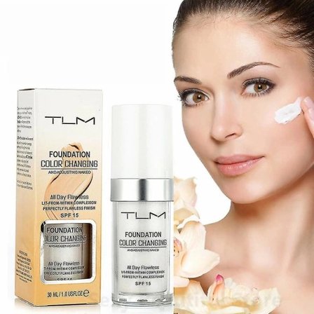 Tlm 30ml Fargeendrende Foundation Makeup Base Væske Cover 1 stk