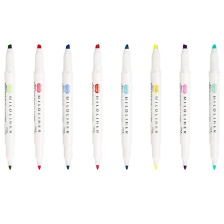 8 farger markeringstusjer, pastellfargede markeringstusjer i assorterte farger, D