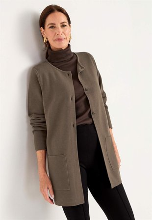 Cellbes of Sweden - Cardigan i bomull i nougat for damer i størrelse 58/60