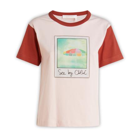 See by Chloé, T-Shirt Beige, Dames, Maat:XS