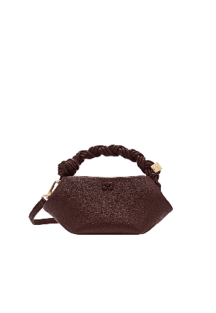 GANNI Bou Bag Mini Grained Handväskor Dam Brun ONESIZE