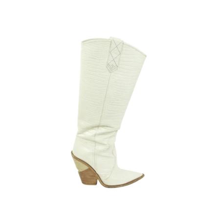 Fendi Vintage Pre-owned Leather Laarzen , Beige , Dames , Maat: 40 EU Vintage Schoenen
