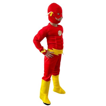 The Flash cosplay kostymer för barn Endelad cover en Red