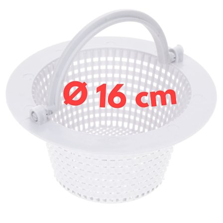 Skimmerkurv, 16 cm udskiftningskurv til standard skimmer pool, forfilter med håndtag til nem fjernelse