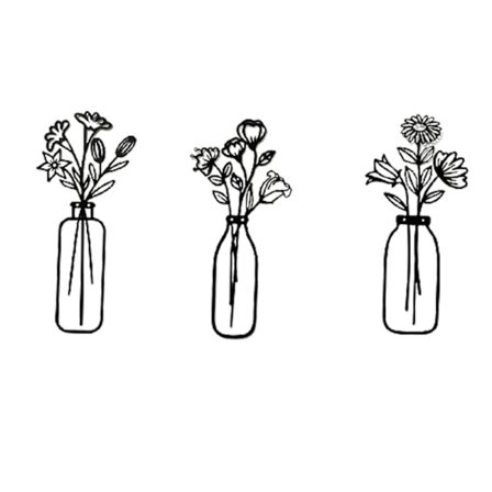 Metall väggkonstdekoration lätt blomma i kruka kreativ prydnad för vardagsrum kök sovrum