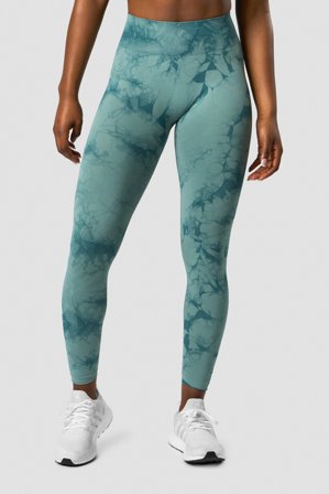 ICANIWILL - Define Seamless Tie Dye Tights Teal - Trikoot - Naiset - Treenivaatteet ICIW:ltä