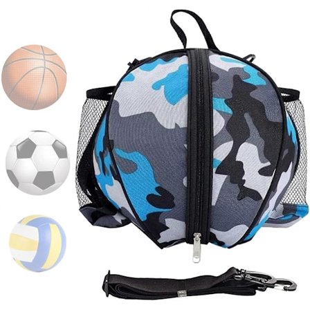 Vattentät Basket Sling Bag Portabel En Axel Rund Träning Sport Fotboll, Blå