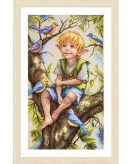 Stickpackung Bild Vogelgezwitscher zwischen den Blättern - Lanarte