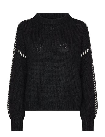 Vmfeng Ls O-Neck Pullover Ga Boo Black Vero Moda