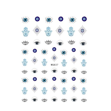 Mordely Evil Eye Nagelklistermärke Självhäftande