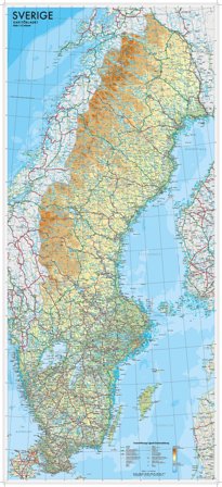 Affisch Sverige karta - Lyreco - Skola och förskola - Klassrummet / Lära - Geografi