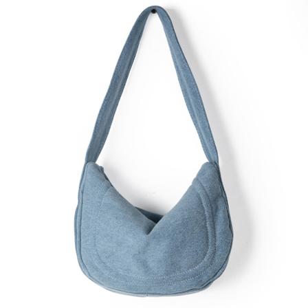 Naisten Denim-laukku, puolikuun muotoinen laukku naisille ja miehille, pieni