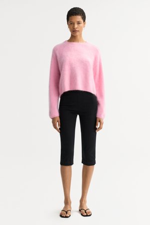 Soft Goat - Brushed crewneck - Women cashmere sweater - L - Pink