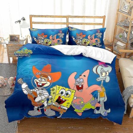 Svampbob Fyrkant-serien Printed cover i två delar Set i tre delar, dekorativt cover för barns sovrum X style 2 150*200two-piecesuit