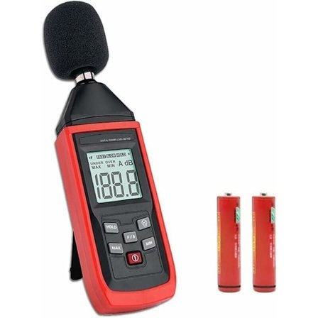 Desibelmåler, 30 til 130 dba Digitalt Lydnivåmåler Audio Støy DB Måler med LCD Bakgrunnsbelysning Data Hold Maks/Min (Batterier Inkludert)-TA8151, av 