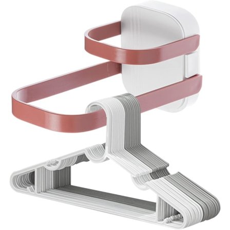 Självhäftande Hängare Organiserare, Garderobsorganisatör för Hängarförvaring, Punch-Fri, med Krok, för Garderob (Röd)