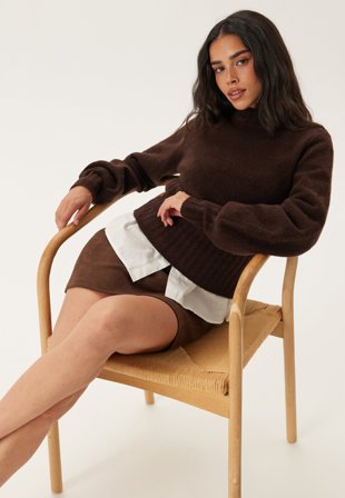 BUBBLEROOM - Volume Sleeve Knitted Sweater - S