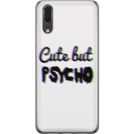 Kompatibel Mobilcover til Huawei P20 Rainbow-farvet legetøjsfigur med et glad ansigt og farverige cirkler i en legesyg studieillustration