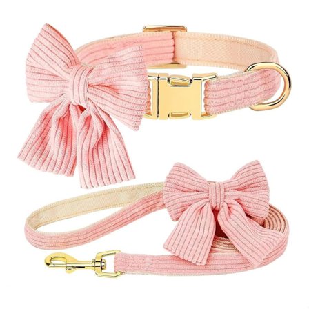 Hundehalsbånd og snor sæt med butterfly – Justerbart halsbånd til hund med metalspænde_TF_TF