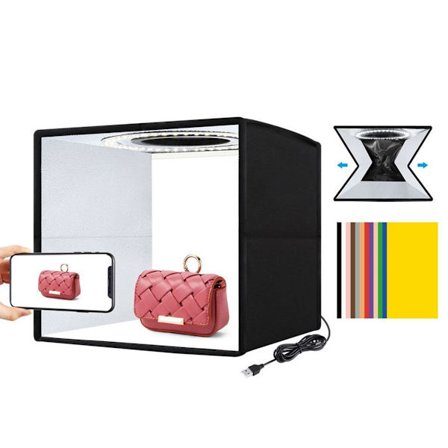 Lysboksfotografering, sammenleggbar fotostudioboks 10" fotoboks med 96 høy farge
