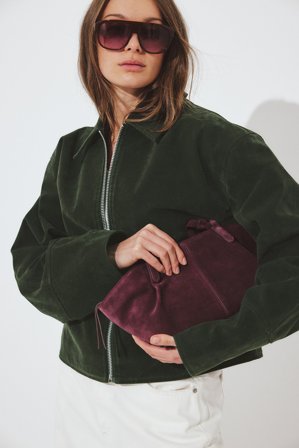 NA-KD Veste zippée en imitation daim - Vestes en similicuir - Vert - EU 42