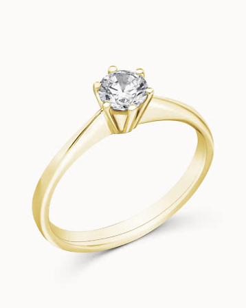Diamantring Astrid 18K Gult Gull Naturlig Diamant 0.30 Carat - Forlovelsesringer & Gifteringer hos Vanbruun