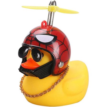 Rubber Duck Toy Car Ornaments, Yellow Duck Car Dashboard Decorations, Cool Duck Glasses with Propeller Helmet