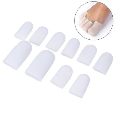 5 par silikone tåhætte gel tåbeskytter til ligtorne blister smertelindring (par*størrelse L + 4 par*størrelse S)