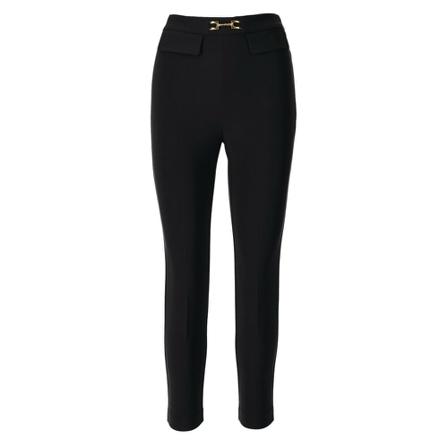 Elisabetta Franchi, Skinny Trousers With Flaps And Horsebit Accessory Zwart, Dames, Maat:L