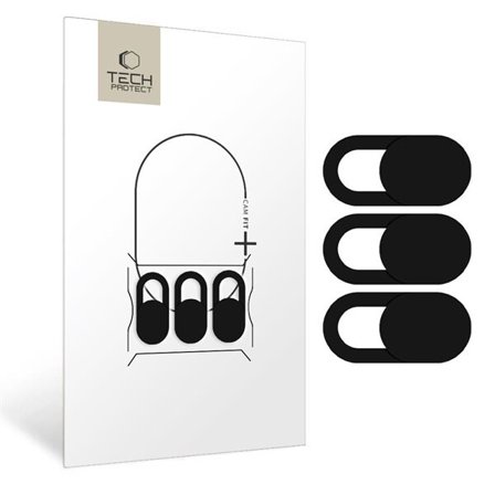 Tech-Protect Cam Fit+ 3-pak bærbar kameraovertræk - sort