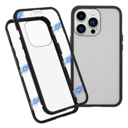 Iphone 13 Pro Max Dubbelsidigt Magnetskal Härdat Glas/aluminium