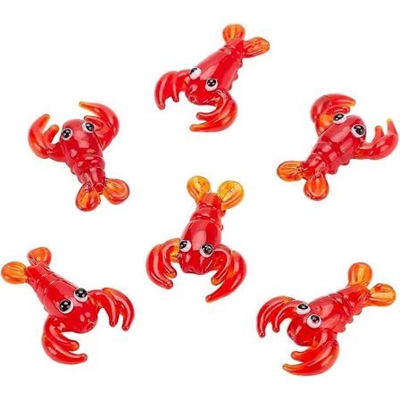 6 stk. Håndlavede Lampwork Krebs Perler Røde Hummer Spacer Perler 3D Dyr Løse Perler til Fest Karneval Dekoration Forsyninger Smykkefremstilling