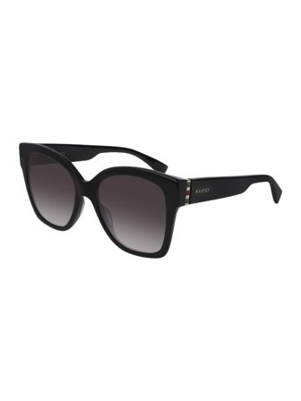 Gucci Women's Sunglasses with a frame made of metal in black and lenses made of plastic in grey