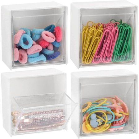 4 st väggmonterade bomullsrondeller arrangör bomullstuss burkar behållare för bomullstuss, tandtråd, bomullstuss, bomullsrondeller