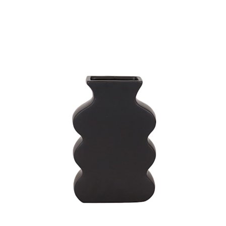 Sort keramisk vase, 18,5x8x27,5 cm, moderne indretning