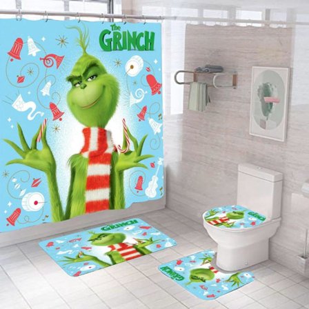 Set med 4 Stole Christmas Duschdraperier 72 x 72 Tum med