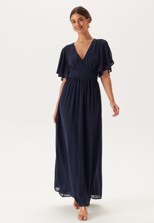 Bubbleroom Occasion - Butterfly Sleeve Chiffon Gown - Kläder