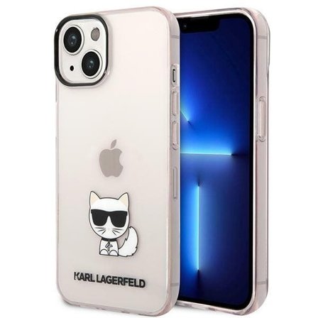 Karl Lagerfeld gjennomsiktig Choupette Body Case for iPhone 14 Plus / 15 Plus 6,7" - Rosa