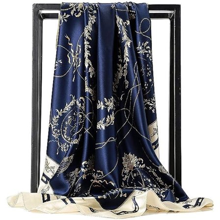 Silke-lignende skjerf Halssjal Kvinner Stort Firkant Sateng Hår Sjal KLB