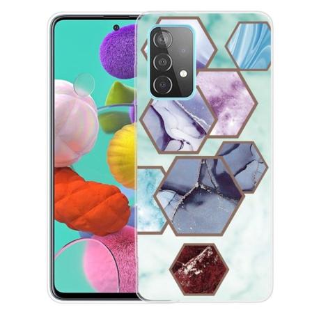 Deco Samsung Galaxy A73 Suojakotelo - Hexagon Fragments In Sky Sininen Multicolor