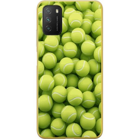Kompatibelt Mobildeksel til Xiaomi Xiaomi Poco M3 Mønster av grønne tennisballer i høy detalj, sporty motiv med repetisjonstekstur og sterke farge