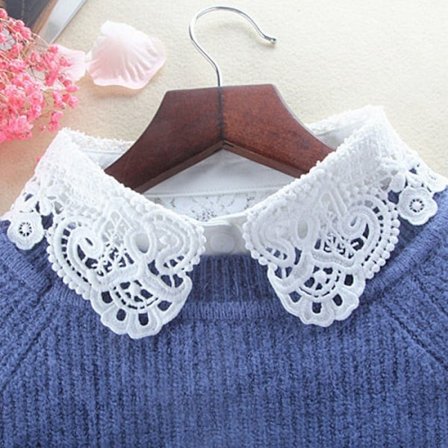 Lös krage för damer, avtagbar halv chiffong matchande skjorta Fas