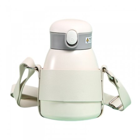 Multifunktionel Halm Vandflaske Fashion Børn Skole Fødevarekvalitet Vakuumflaske 600ml Hvid