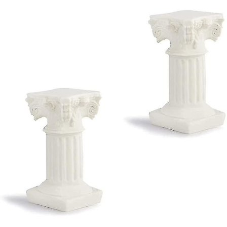 2 stk Hvite Romerske Søyler Greske Kolonner Mini Harpiksdekorasjoner For Hjemmedekor Statue Innendørs Utendørs Moderne Stil Bryllupsborddekorasjon 