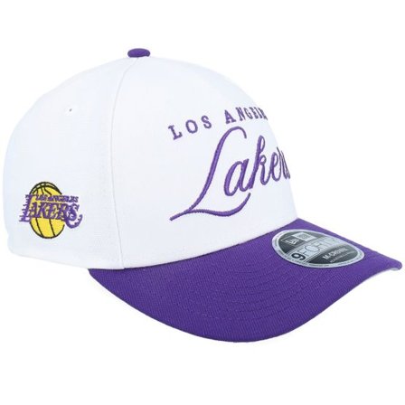 New Era - NBA Vit adjustable Keps - Los Angeles Lakers NBA Draft 9FORTY M-Crown White/Purple A-Frame Adjustable @ Hatstore