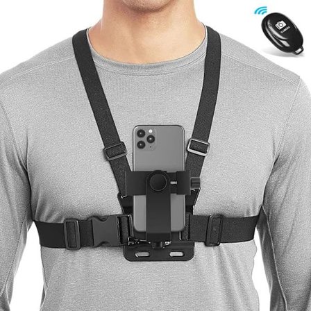 Mobilklemme til Actionkamera – POV-montering med Fjernbetjening, kompatibel med GoPro, Samsung, iPhone – Fjernudløser til kamera