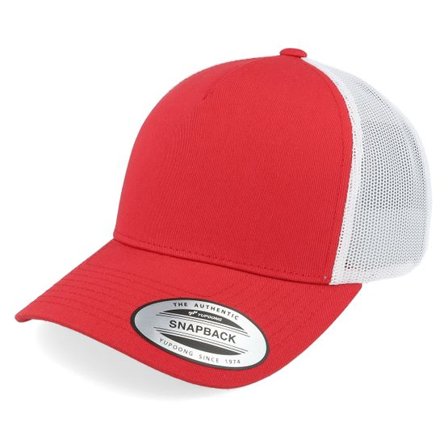 Yupoong - Röd trucker Keps - Retro Red/White A-Frame Trucker @ Hatstore